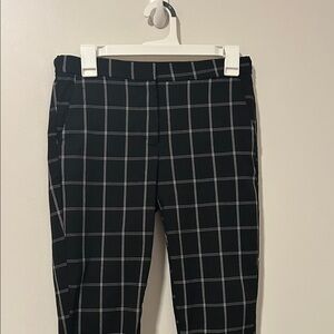 Zara Work Career Office Academia Plaid Black Dress Pants Size Small